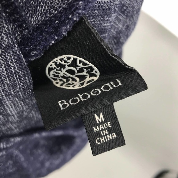 Bobeau Cowl Neck Space Dye Print Sweater Dress M Built-in Face Mask Gray NWT - Picture 5 of 8